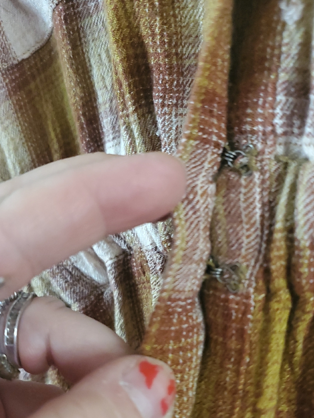 We The Free By The Way Plaid Button-Front Shirt Dress in Brown and Cream Size Md - Picture 8 of 16